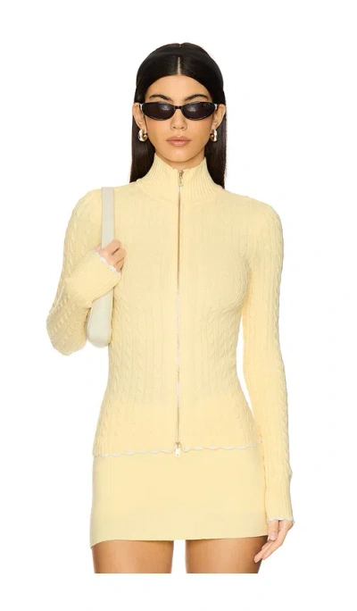 Frankies Bikinis Carter Cable Knit Sweater In Vanilla Sugar