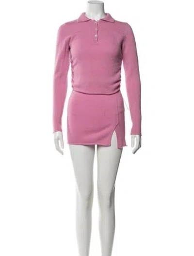 Pre-owned Frankies Bikinis Cashmere Skirt Set In Pink