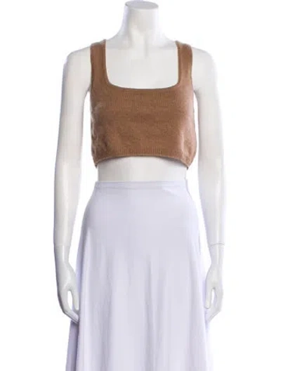 Pre-owned Frankies Bikinis Cashmere Square Neckline Sweater In Neutral