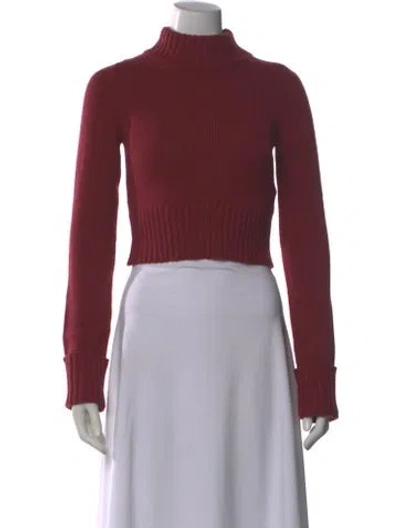 Pre-owned Frankies Bikinis Cashmere Turtleneck Sweater In Red