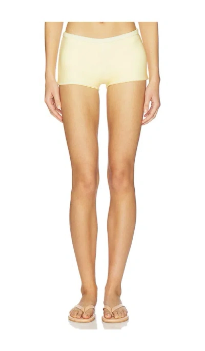 Frankies Bikinis Caster Terry Bottom In Yellow