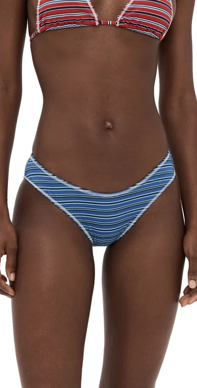 Frankies Bikinis Catalina Cotton Bottoms Red Summer Stripe