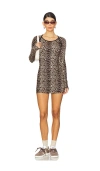 Frankies Bikinis Chelsea Rib Dress In Brown
