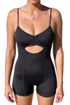 Frankies Bikinis Clara Elastane Bodysuit In Black In Black