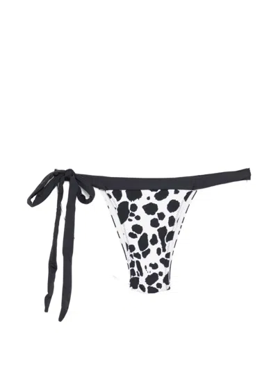 Frankies Bikinis Coco Tie-detail Pattern Bikini Bottom In Multi