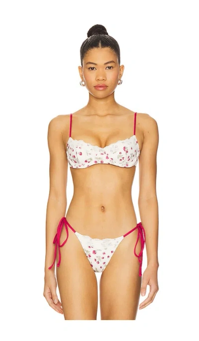Frankies Bikinis Cola Bikini Top In White