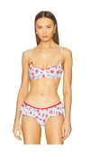 Frankies Bikinis Cola Bikini Top In Rosewater Print