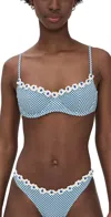 Frankies Bikinis Cola Underwire Balconette Bikini Top In Picnic Print
