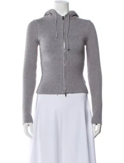 Pre-owned Frankies Bikinis Crew Neck Long Sleeve Hoodie In Gray