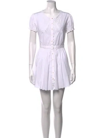 Pre-owned Frankies Bikinis Crew Neck Mini Dress In White