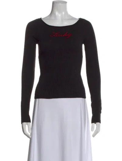 Pre-owned Frankies Bikinis Crew Neck Sweater In Black