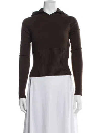 Pre-owned Frankies Bikinis Crew Neck Sweater In Brown