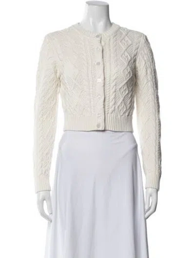 Pre-owned Frankies Bikinis Crew Neck Sweater In White