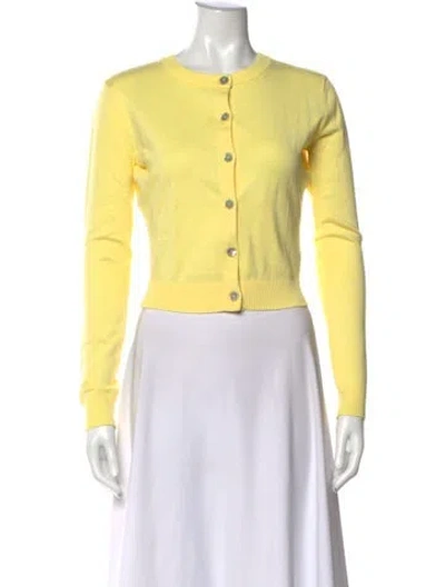 Pre-owned Frankies Bikinis Crew Neck Sweater In Yellow