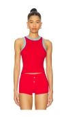 Frankies Bikinis Cuddle Ribbed Knit Tank In Red