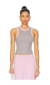 Frankies Bikinis Cuddle Ribbed Knit Tank In Gray