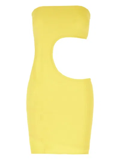 Frankies Bikinis Cut-out Mini Dress In Yellow