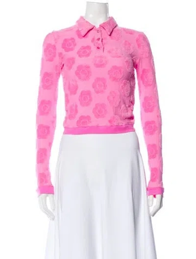 Pre-owned Frankies Bikinis Cutout Accent Cover-up In Pink