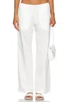 Frankies Bikinis Daisy Poplin Pant In White