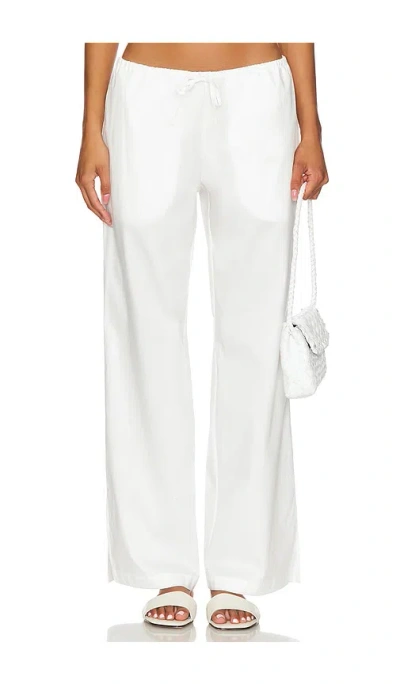Frankies Bikinis Daisy Poplin Pant In White