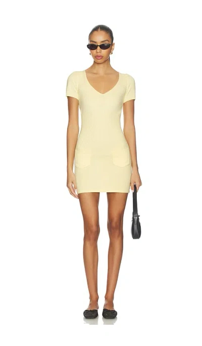Frankies Bikinis Daphne Cloud Knit Mini Dress In Yellow
