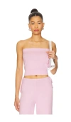 Frankies Bikinis Destiny Knit Strapless Shirt In Multi