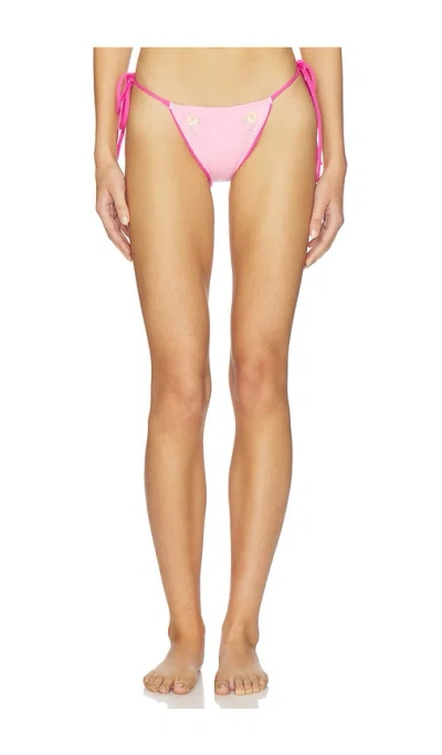 Frankies Bikinis Divine Knit Bottom In Pink
