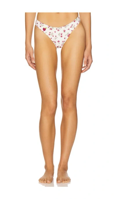 Frankies Bikinis Dove Beaded Bikini Bottom In White