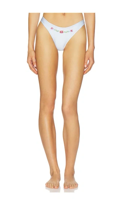 Frankies Bikinis Dove Beaded Satin Bottom In White