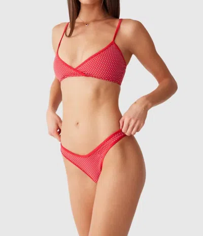 Frankies Bikinis Dove Classic Bikini Bottom In Scarlet Dot In Multi