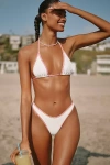 Frankies Bikinis Dove Terry Ribbed Bikini Bottoms In White