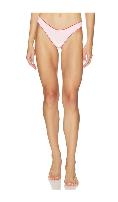 Frankies Bikinis Dove Velvet Bikini Bottom In Pink
