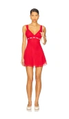 Frankies Bikinis Dreamer Chiffon Mini Dress In Red
