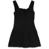 Frankies Bikinis Black Christa Ruffle Minidress In Multicolor