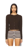 FRANKIES BIKINIS DUDLEY CABLE KNIT CARDIGAN