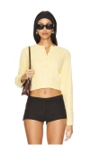 Frankies Bikinis Dudley Cable Knit Cardigan In Vanilla Sugar