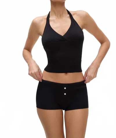 Frankies Bikinis Dylan Knit Halter Top In Black