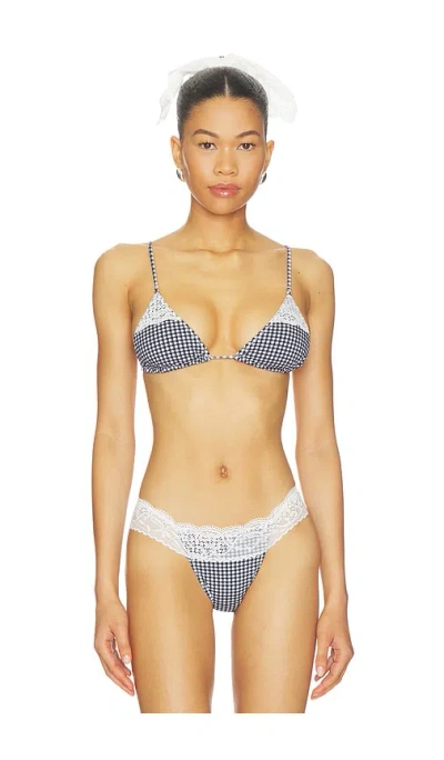 Frankies Bikinis Elena Cotton Top In Blue