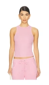 Frankies Bikinis Emma Thermal Tank Top In Pink