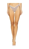 Frankies Bikinis Enzo Bikini Bottom In Brown Sugar Stripe