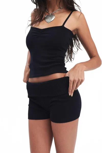 Frankies Bikinis Estelle Knit Shorts In Black