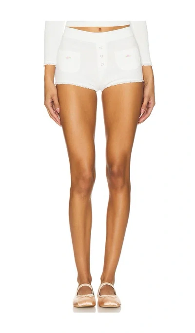 Frankies Bikinis Eve Waffle Short In White