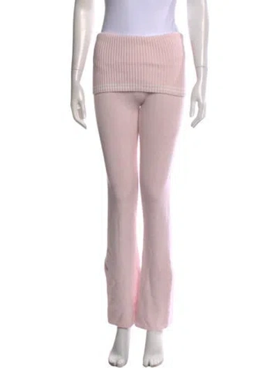 Pre-owned Frankies Bikinis Flared Pants In Pink