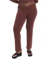 FRANKIES BIKINIS FLEUR CLOUD KNIT LOW RISE PANT IN CHOCOLATE