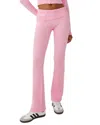 Frankies Bikinis Fleur Cloud Knit Low Rise Pant In Valentine Pink In Multi