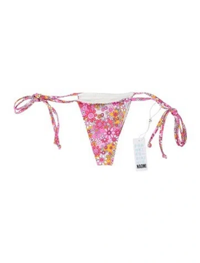 Pre-owned Frankies Bikinis Floral Print Bottoms In Multicolor