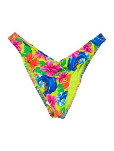 Pre-owned Frankies Bikinis Floral Print Bottoms W/ Tags In Pink