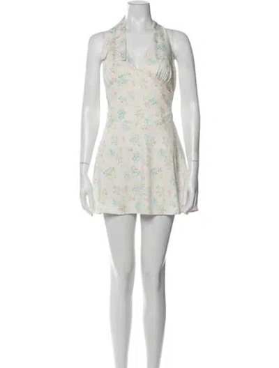 Pre-owned Frankies Bikinis Floral Print Mini Dress In Pink