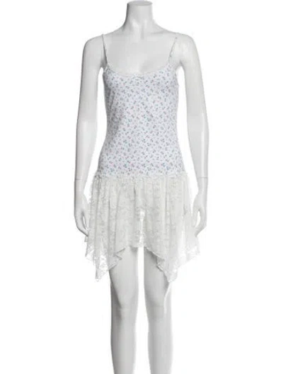 Pre-owned Frankies Bikinis Floral Print Mini Dress In Pink