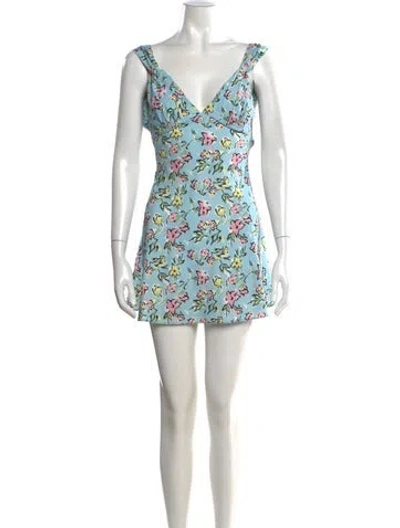 Pre-owned Frankies Bikinis Floral Print Mini Dress In Pink